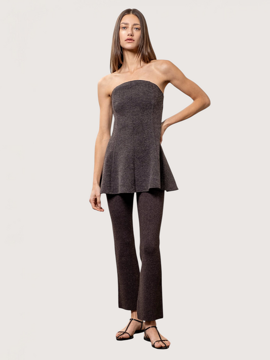 Strapless Peplum Tunic Top