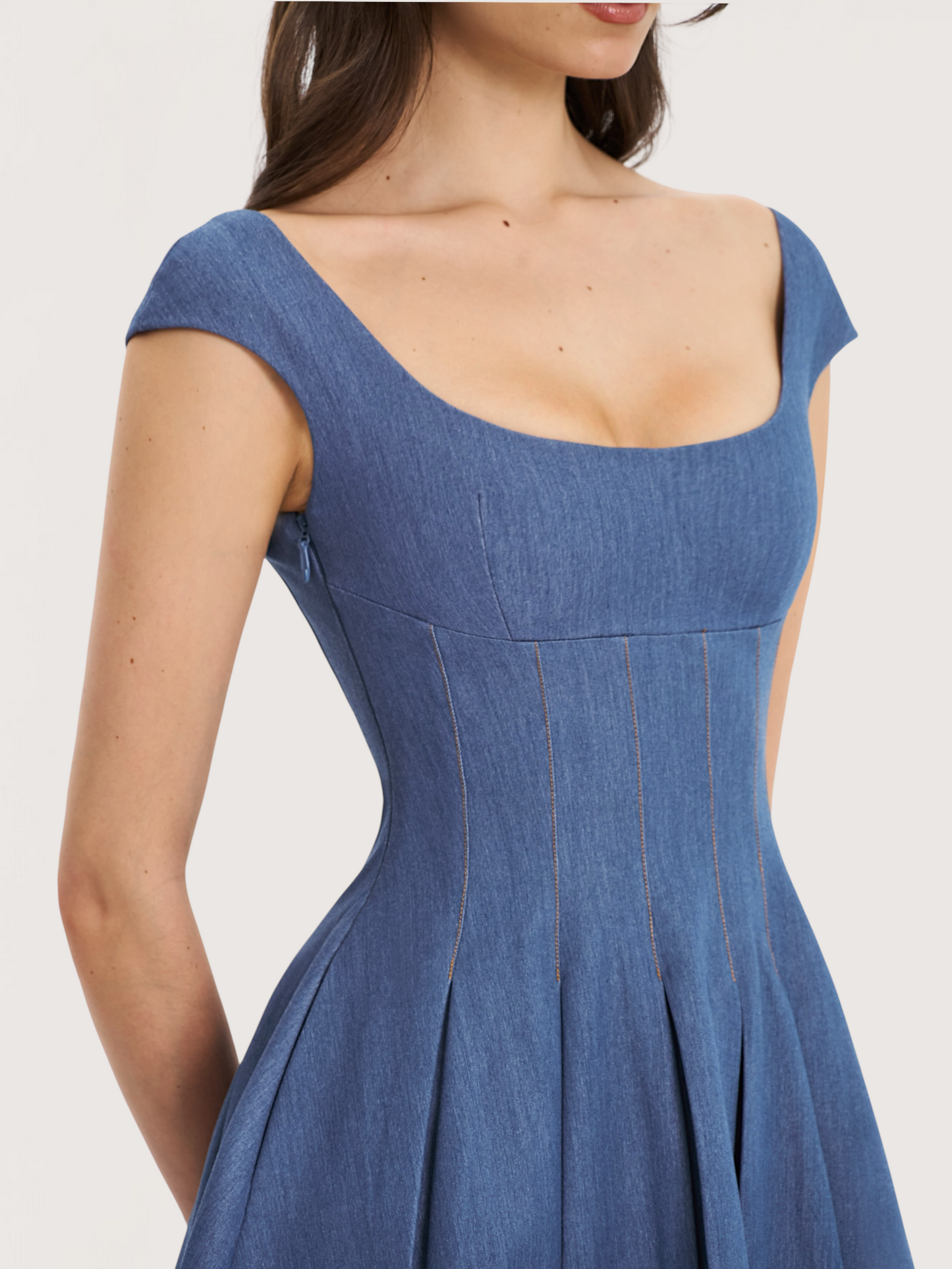 Denim Cap Sleeve Dress