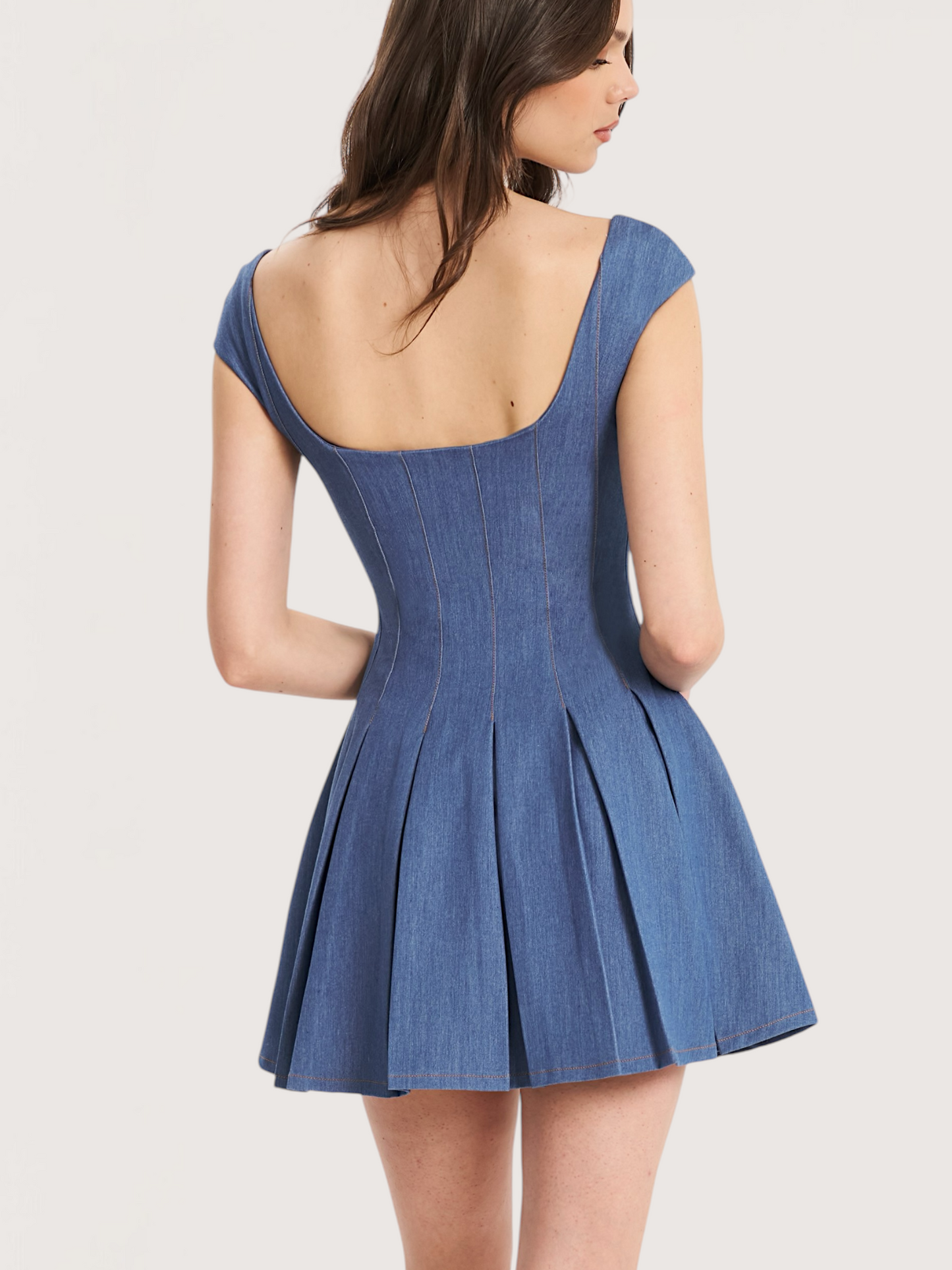 Denim Cap Sleeve Dress