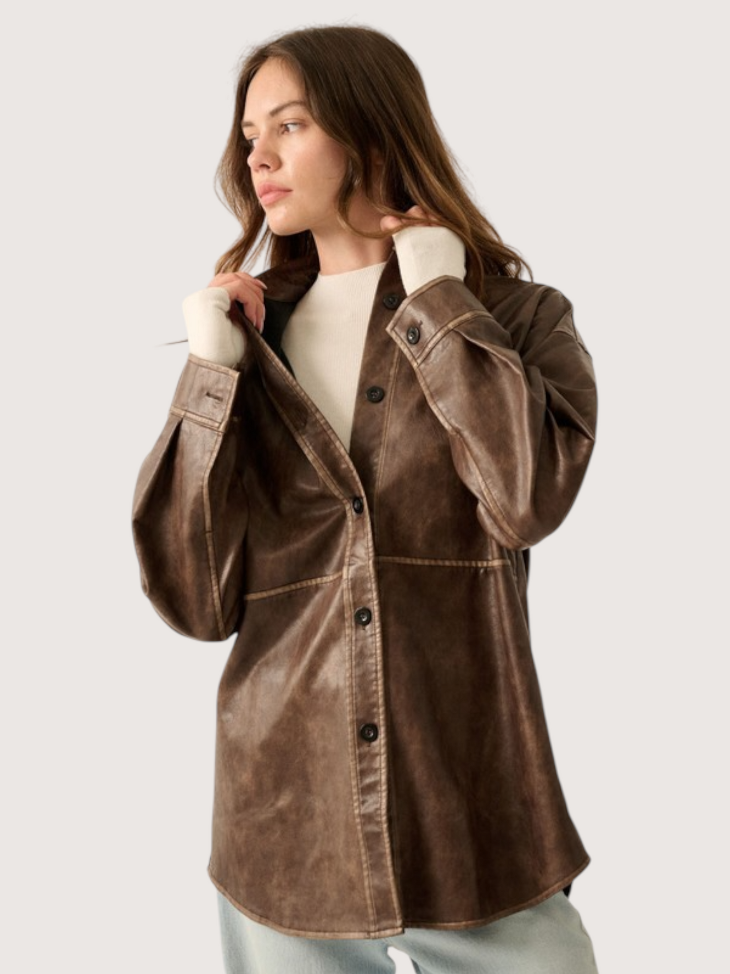 Button Front Shacket