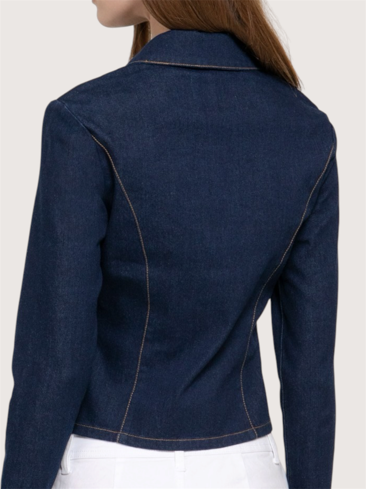 Denim Zip Up Top