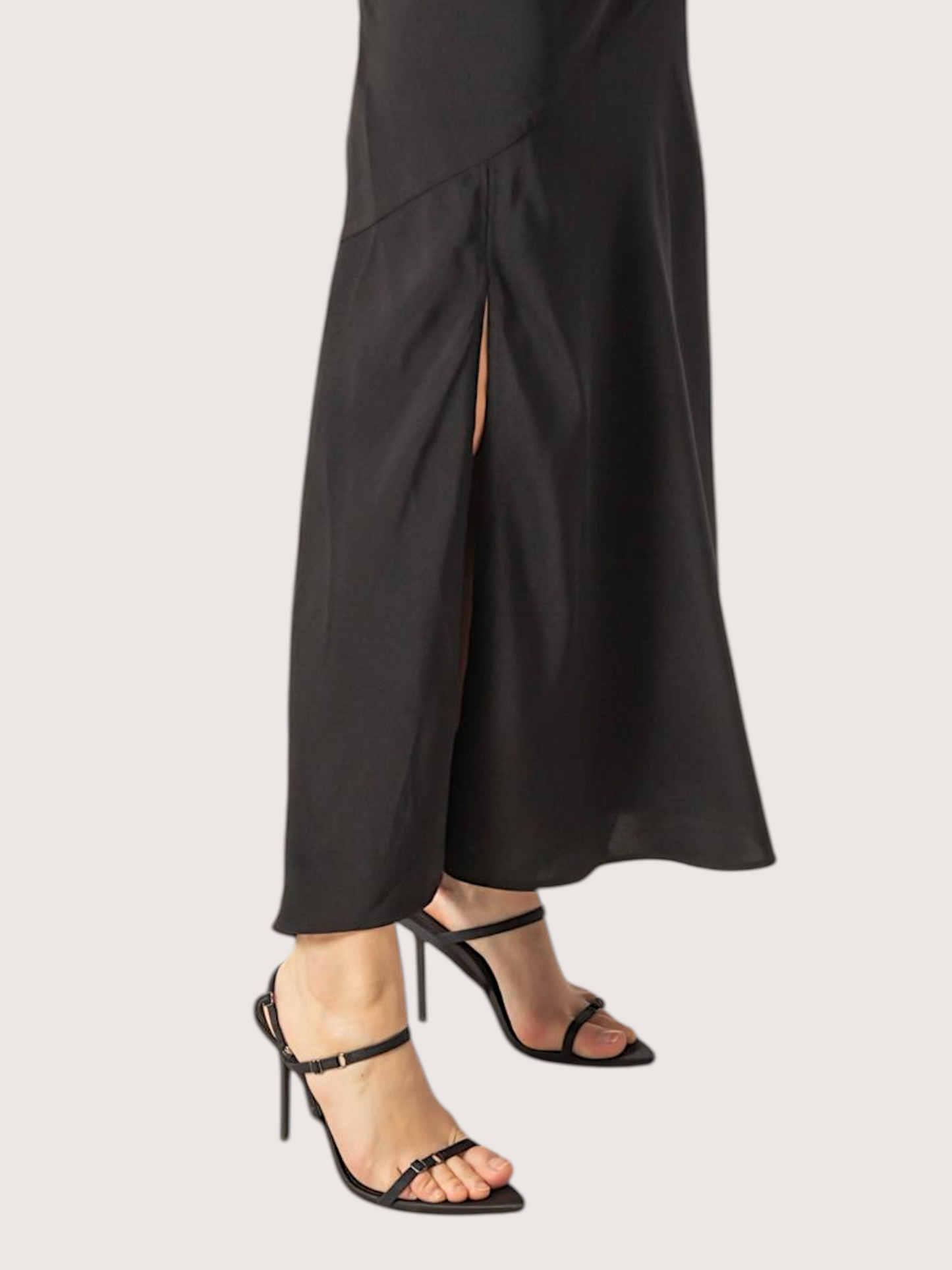 Satin Halter Maxi Dress