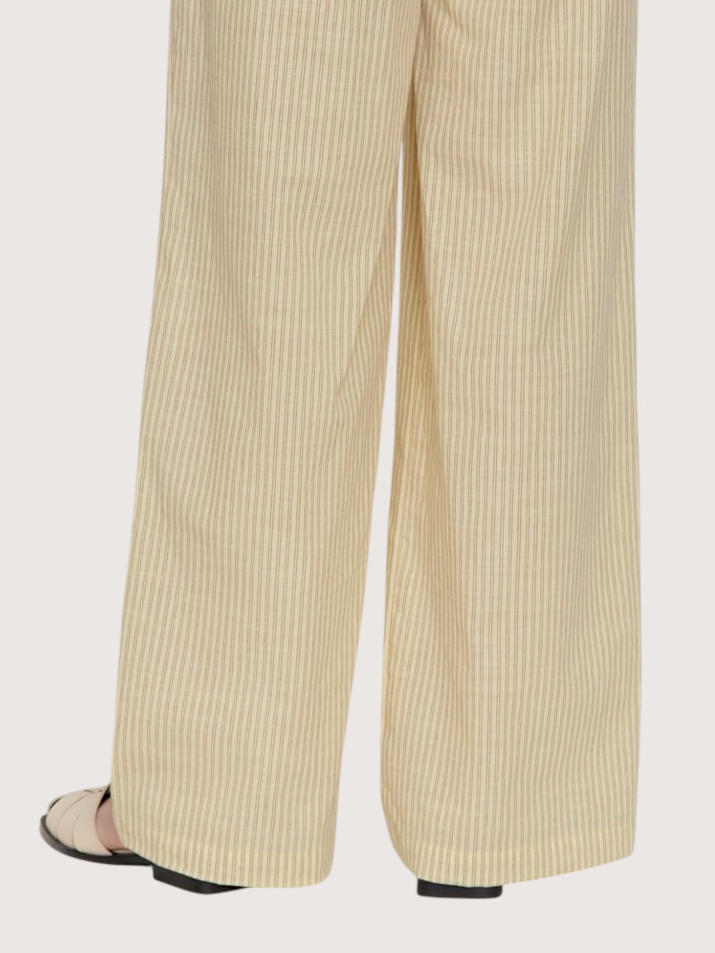 Wide Leg Striped Pants | Yellow
