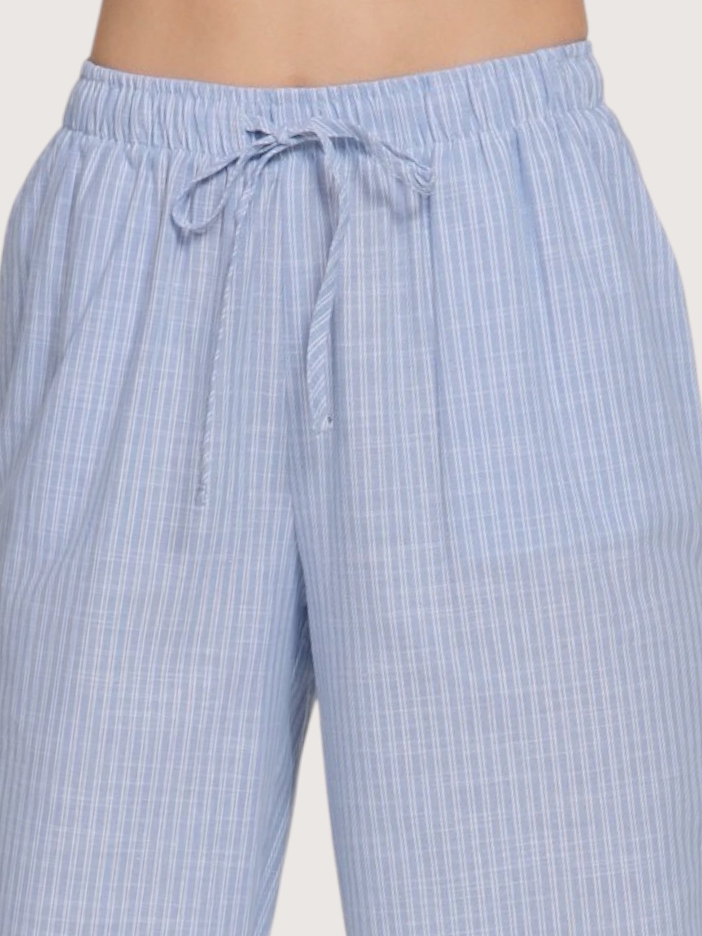 Wide Leg Striped Pants | Blue