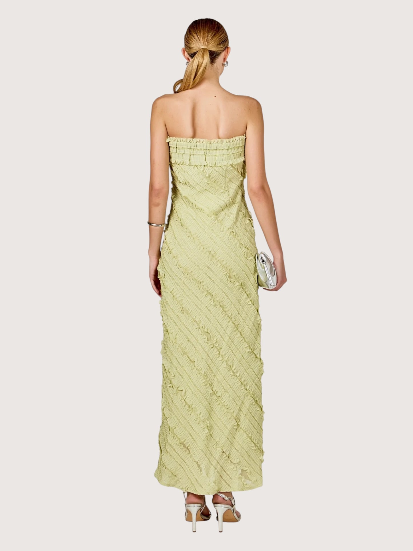 Ruffled Column Maxi Dress