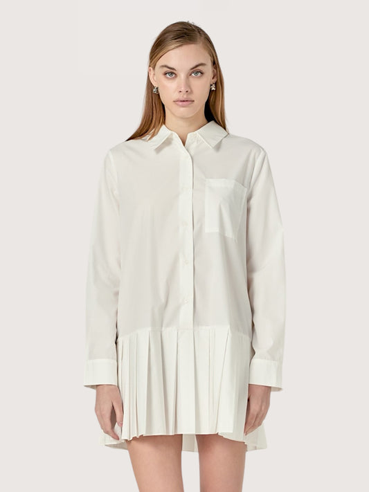 Drop Hem Pleated Dress