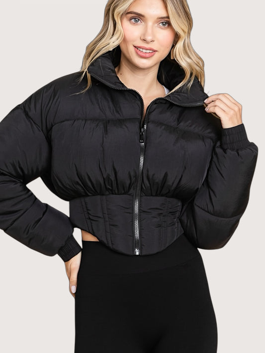 Corset Zipper Puffer Jacket