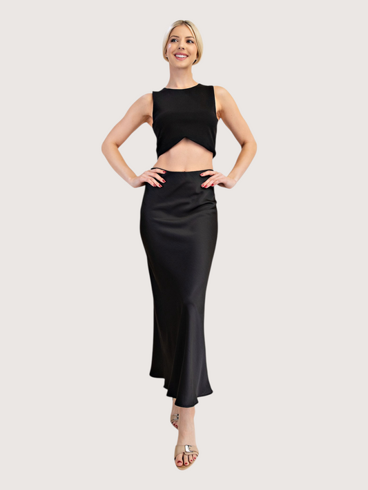 Alia Slip Skirt | Black