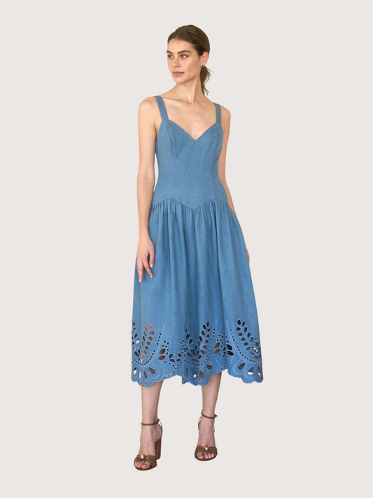 Eyelet Midi Dress