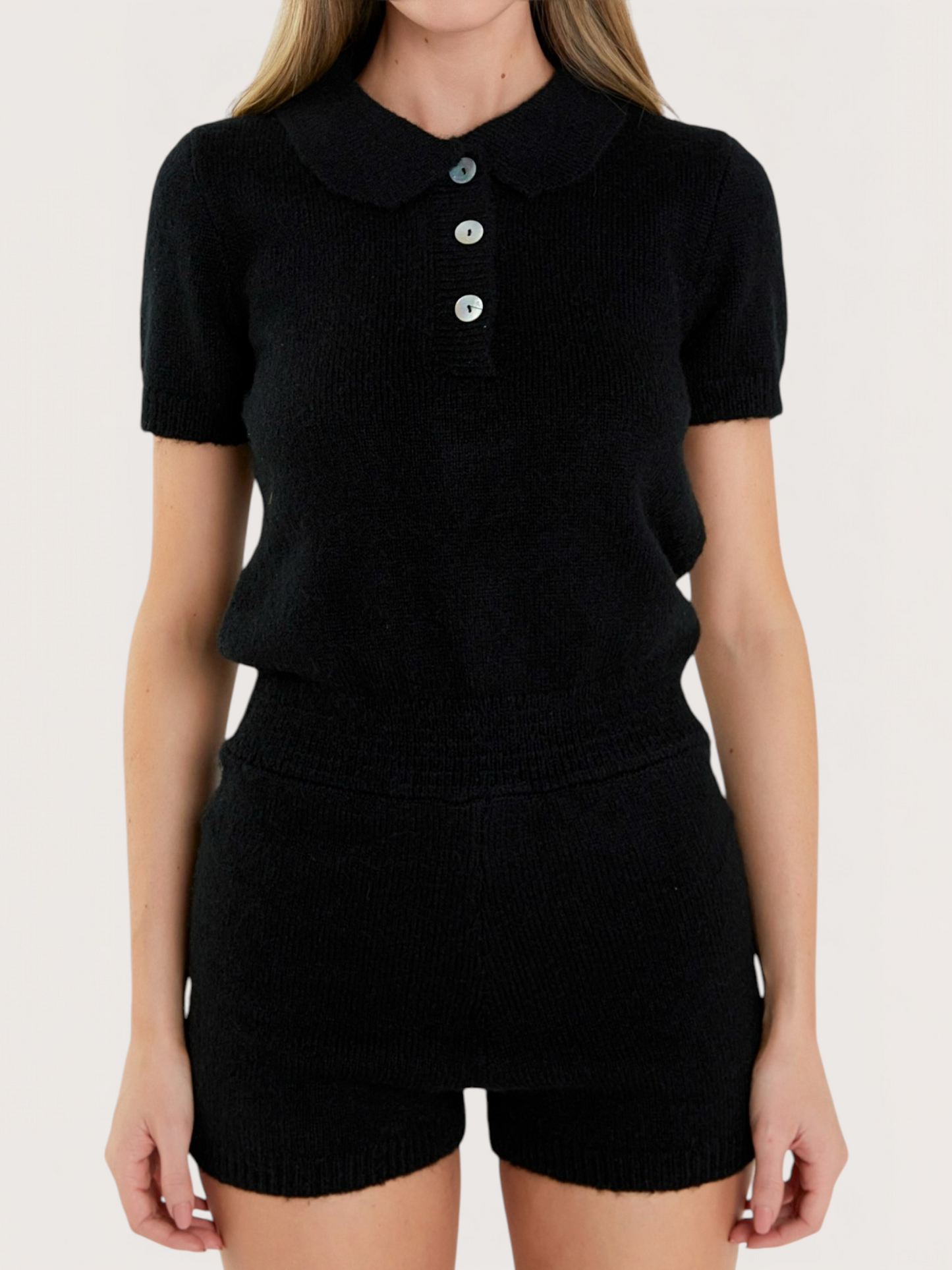 Collared Knit Romper