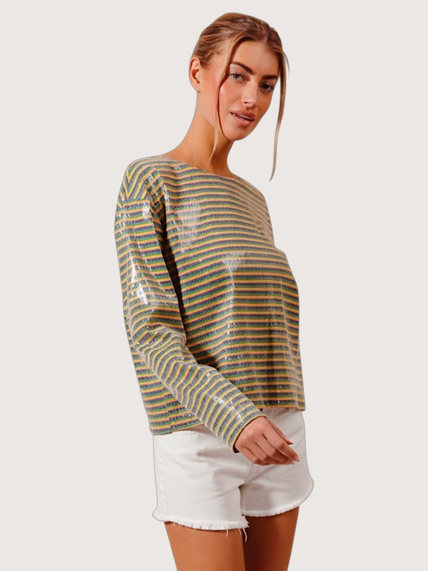 Striped Sequin Top