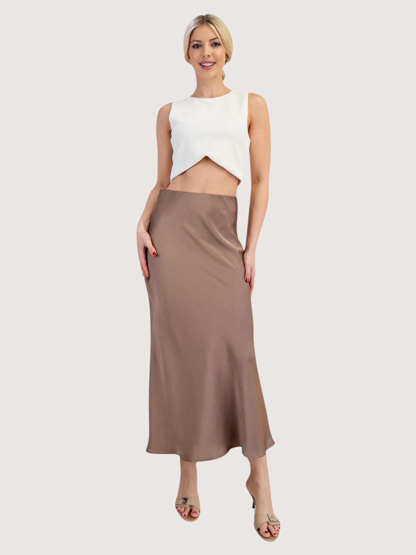 Alia Slip Skirt | Mocha