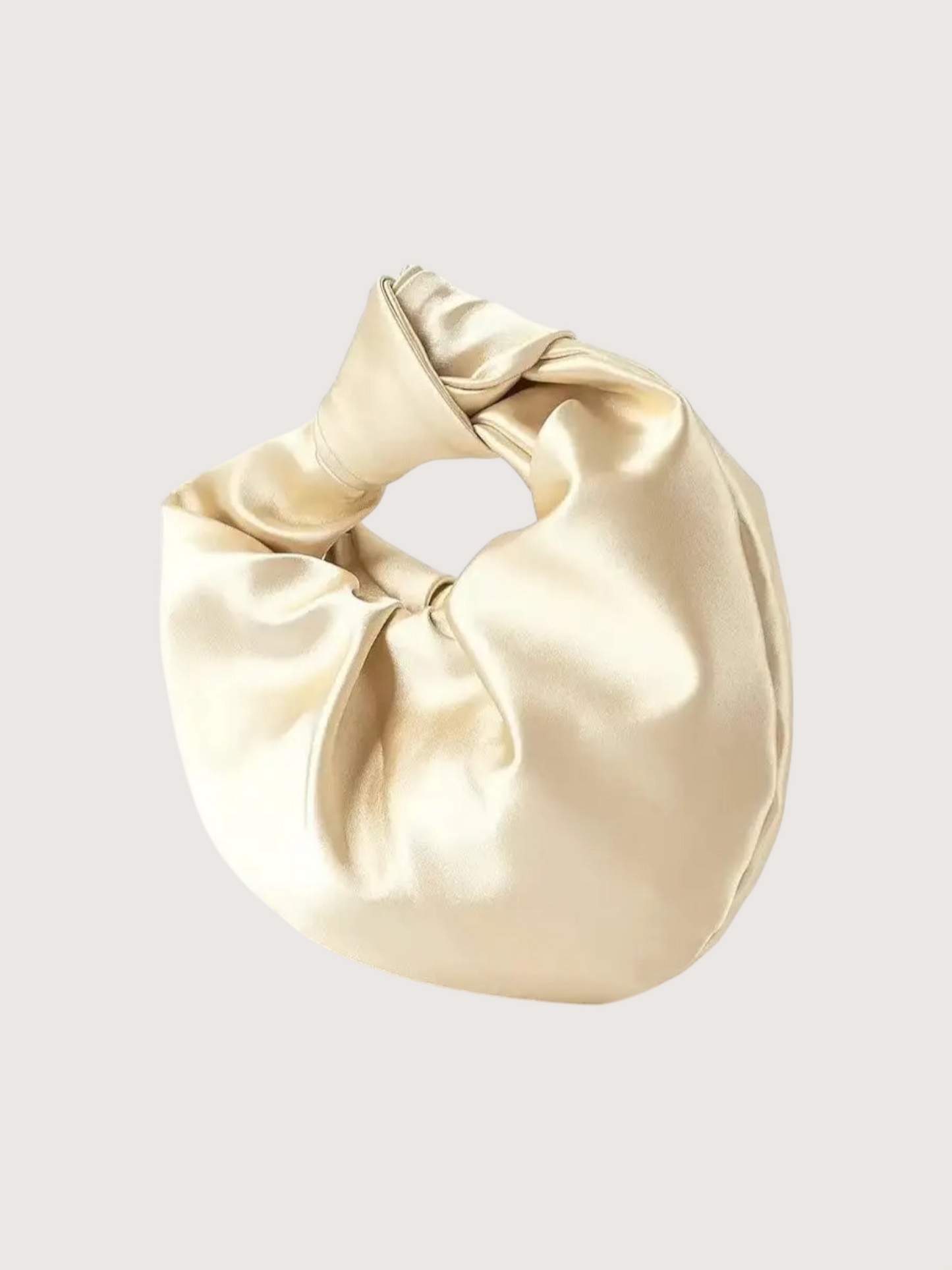 Knotted Satin Bag | Beige