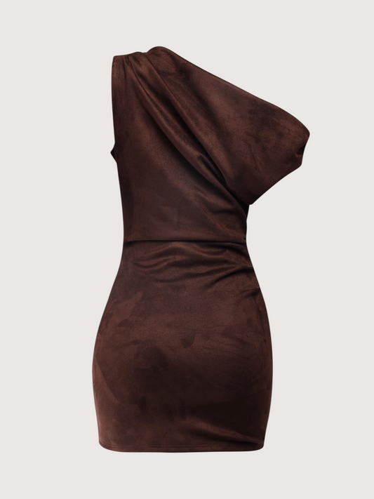 Twisted Shoulder Mini Dress