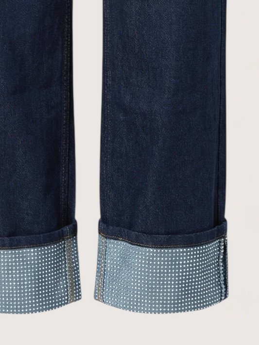 Relaxed Jewel Cuffed Denim