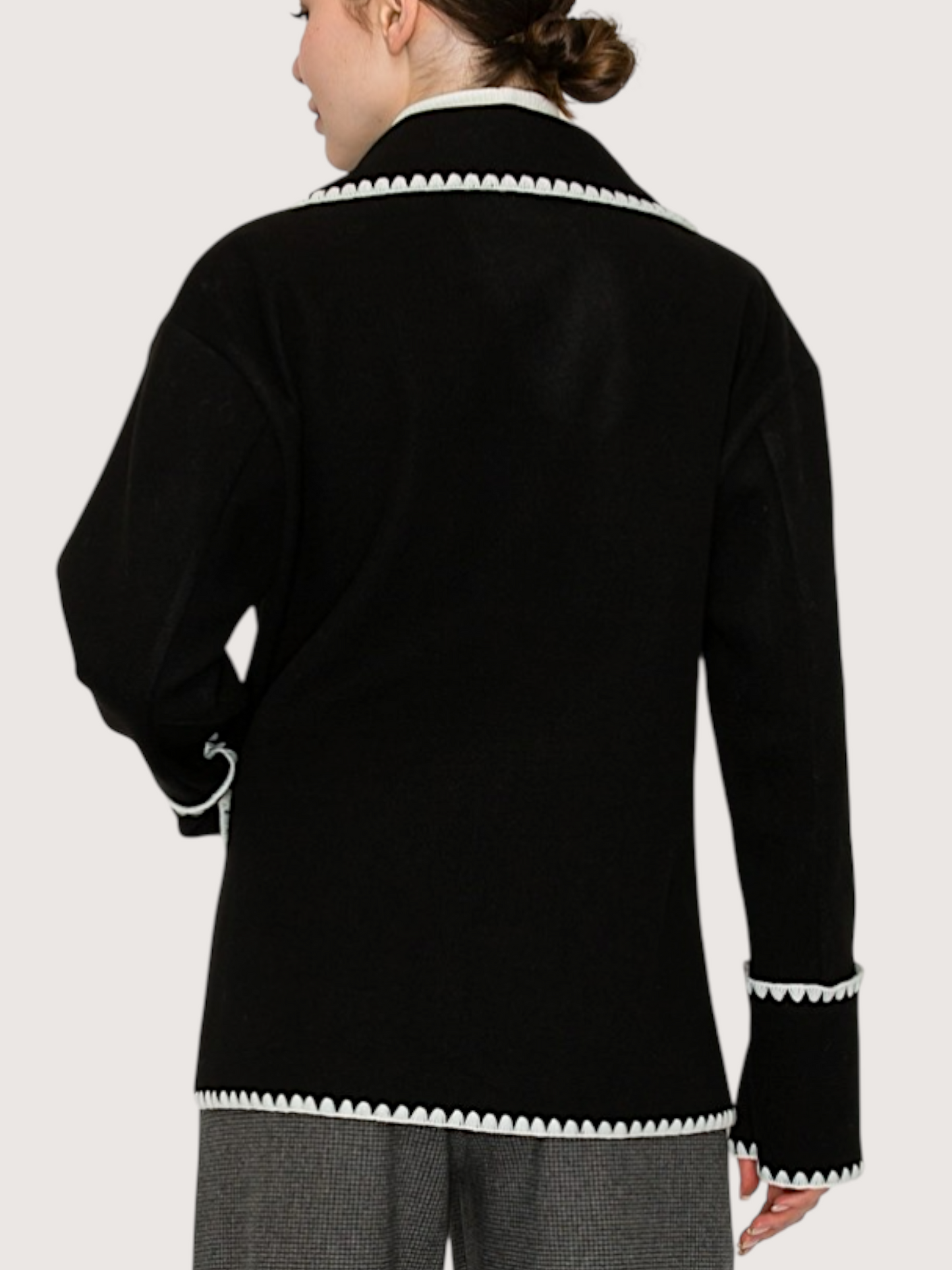 Double Breasted Stitch Jacket | Black