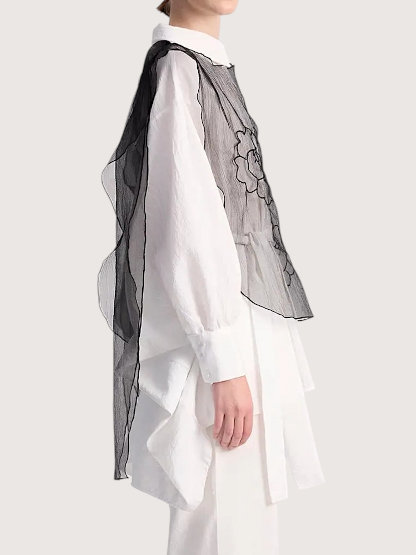 Organza Floral Bib Overlay