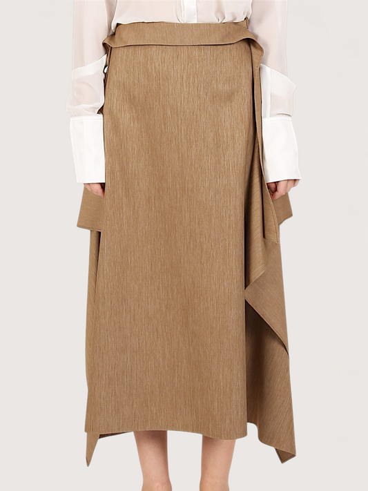 Side Ruffle Pencil Skirt