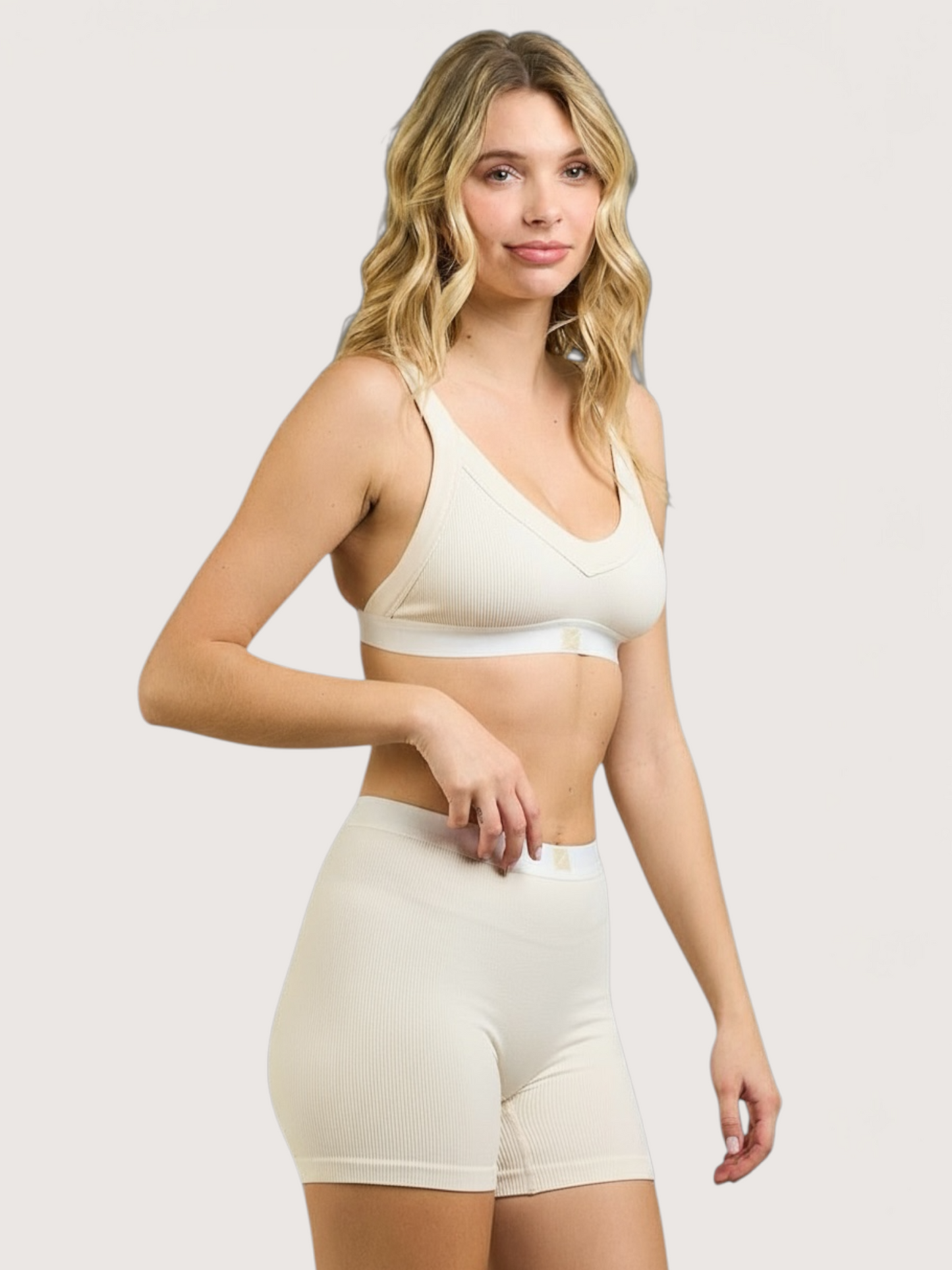 Bra and Short Set | Cream