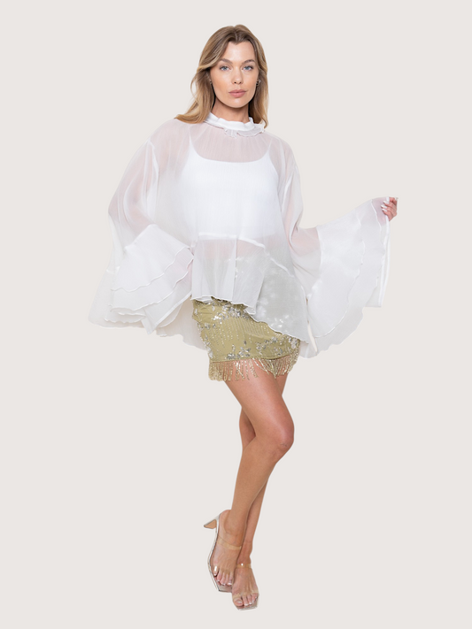 Ruffled Bell Sleeve Top