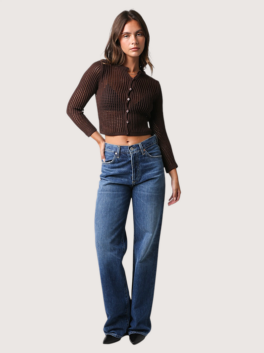 Button Up Net Cardigan