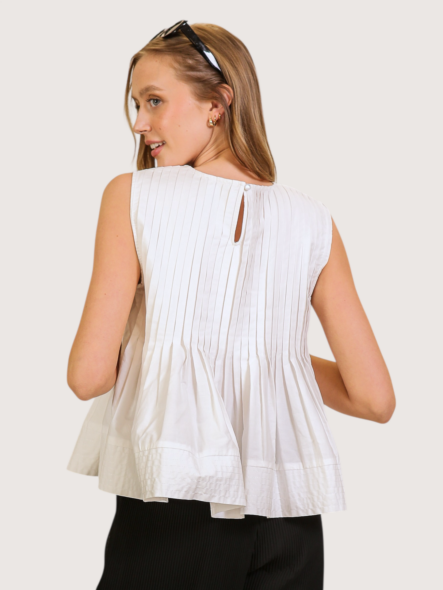 Pleated Peplum Top