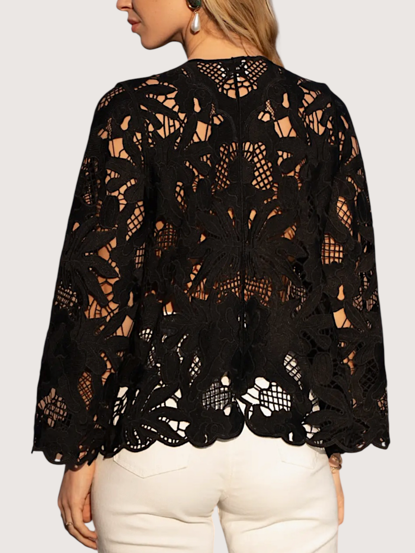 Chiara Lace Cardigan | Black