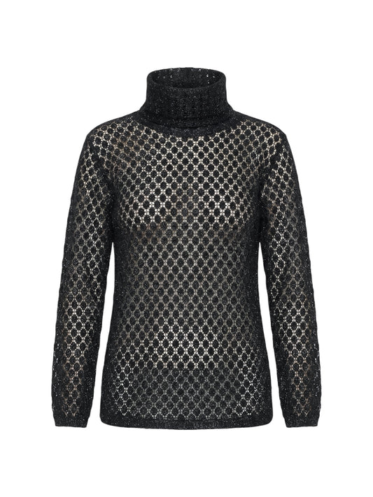Crochet Turtleneck Top
