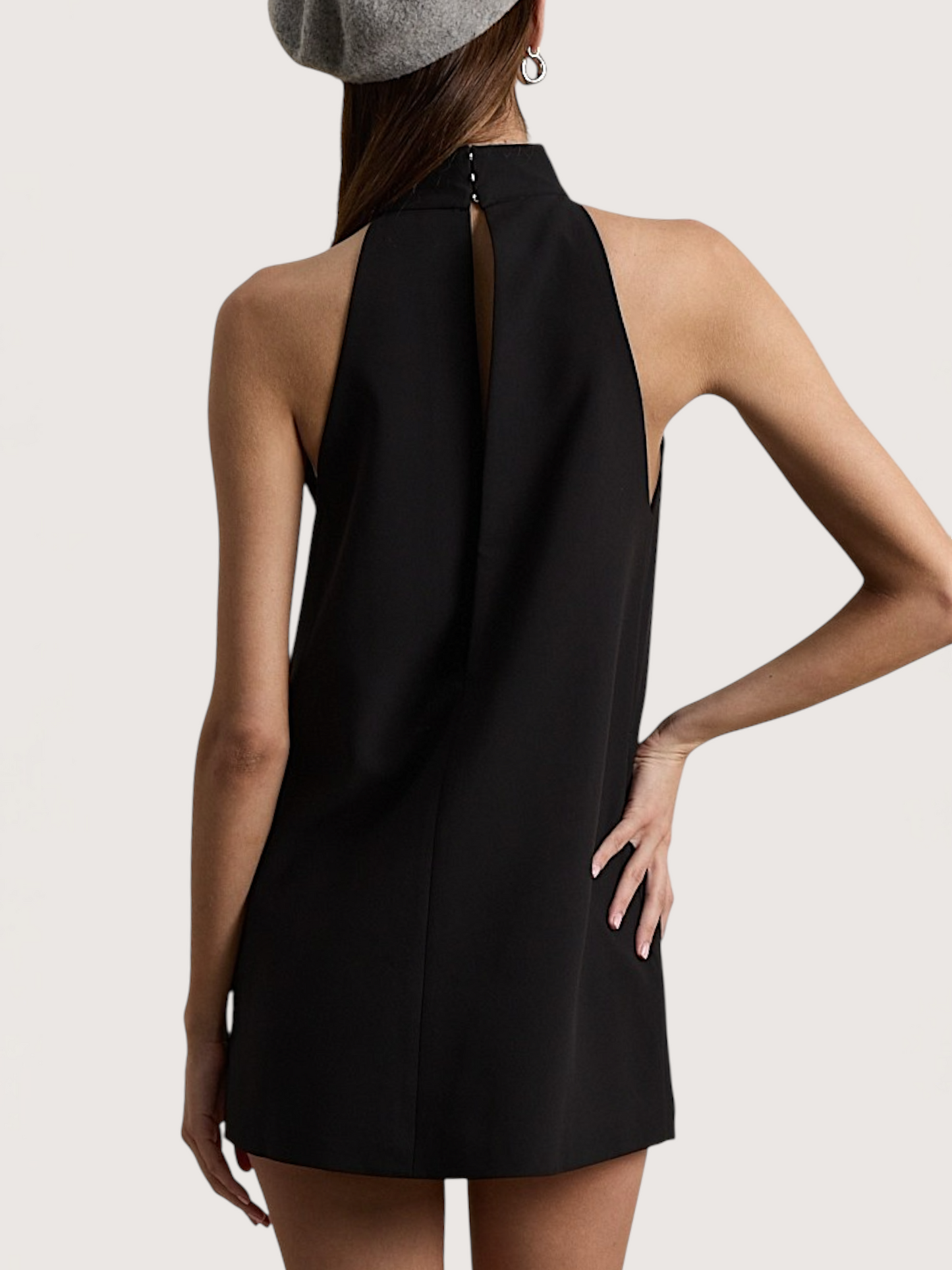High Neck Mini Dress | Black
