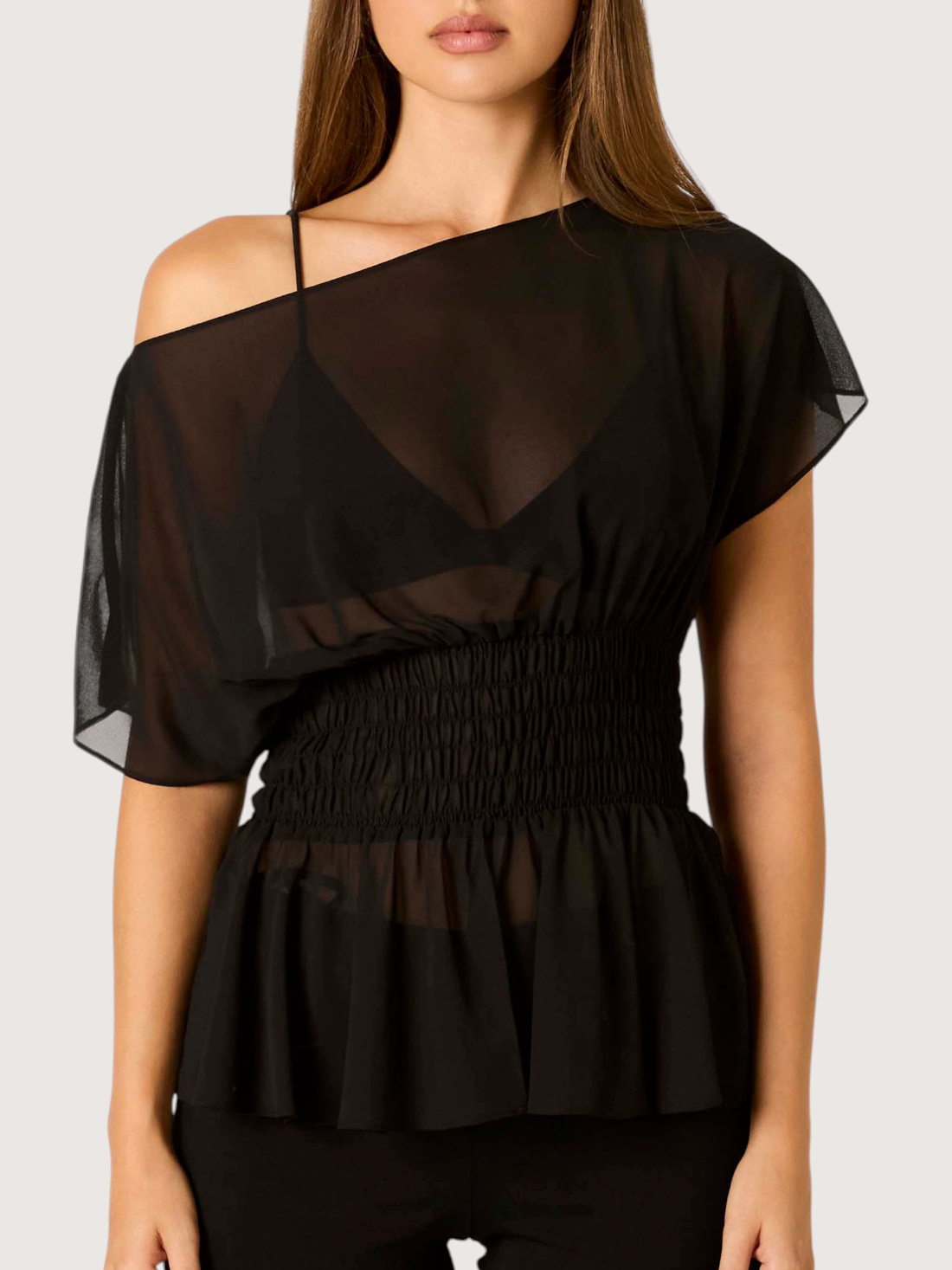 OTS Sheer Smocked Top