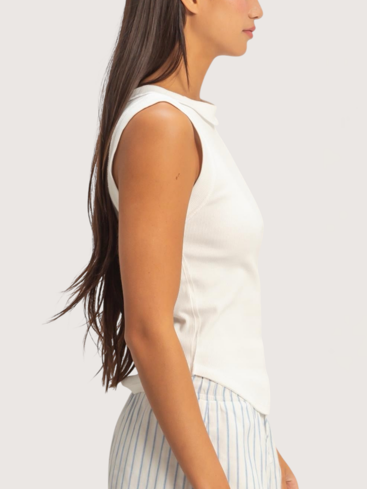 Thick Seam Tank | White