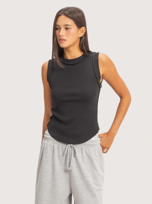 Thick Seam Tank | Black