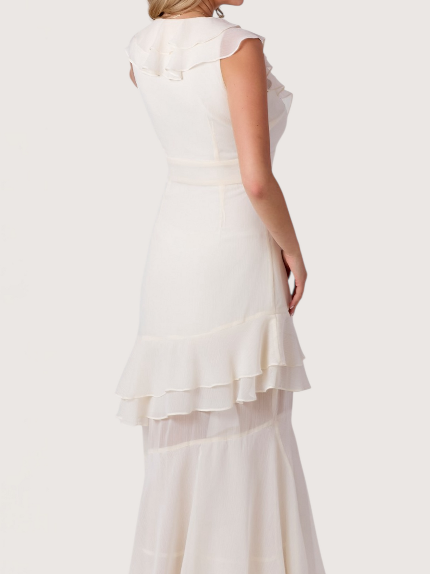 Ruffle Trim Maxi Dress