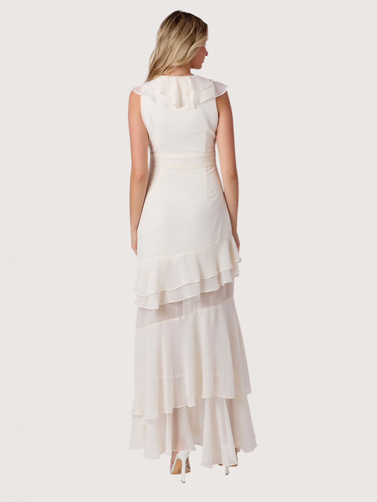 Ruffle Trim Maxi Dress