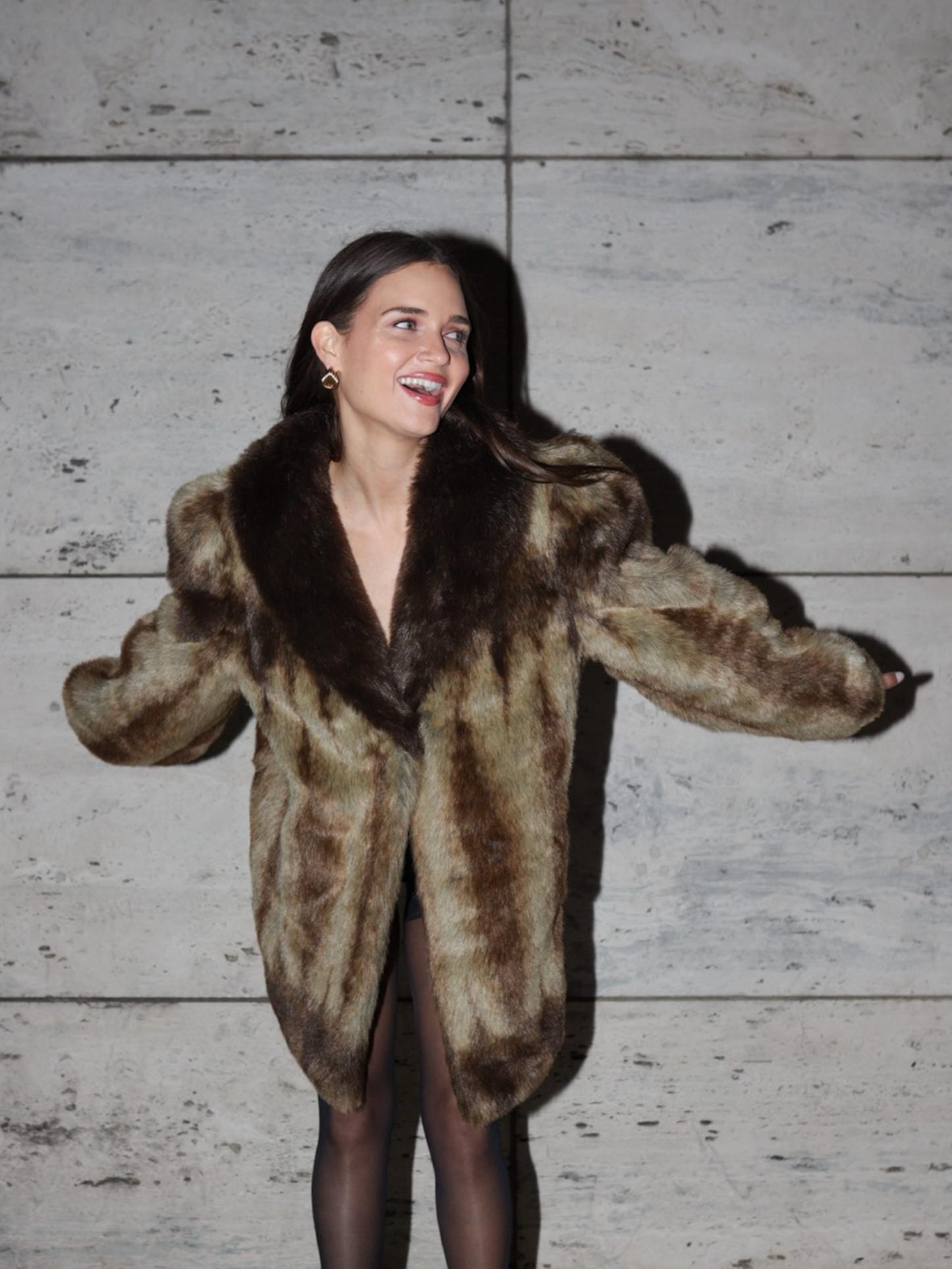 Olympia Tie Dye Fur Coat