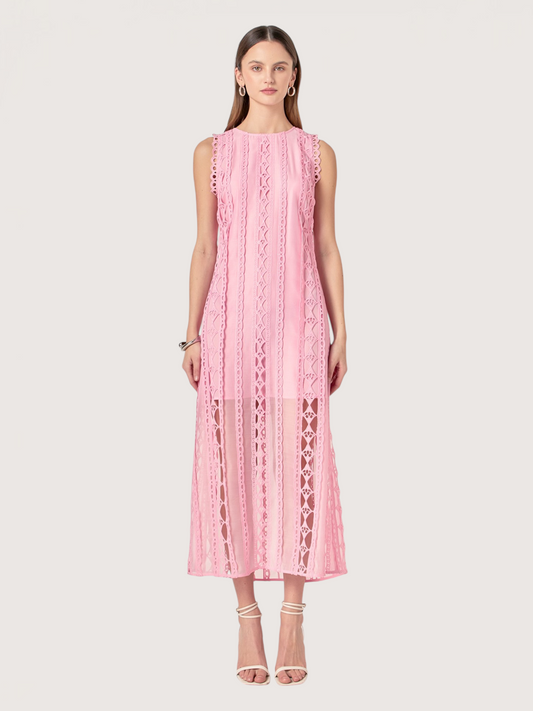 Lace Panel Midi Dress