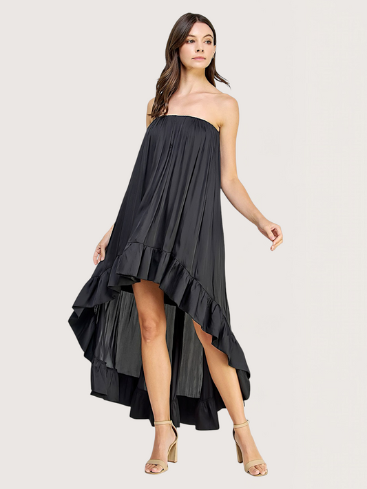 Ruffle Trim High Low Dress