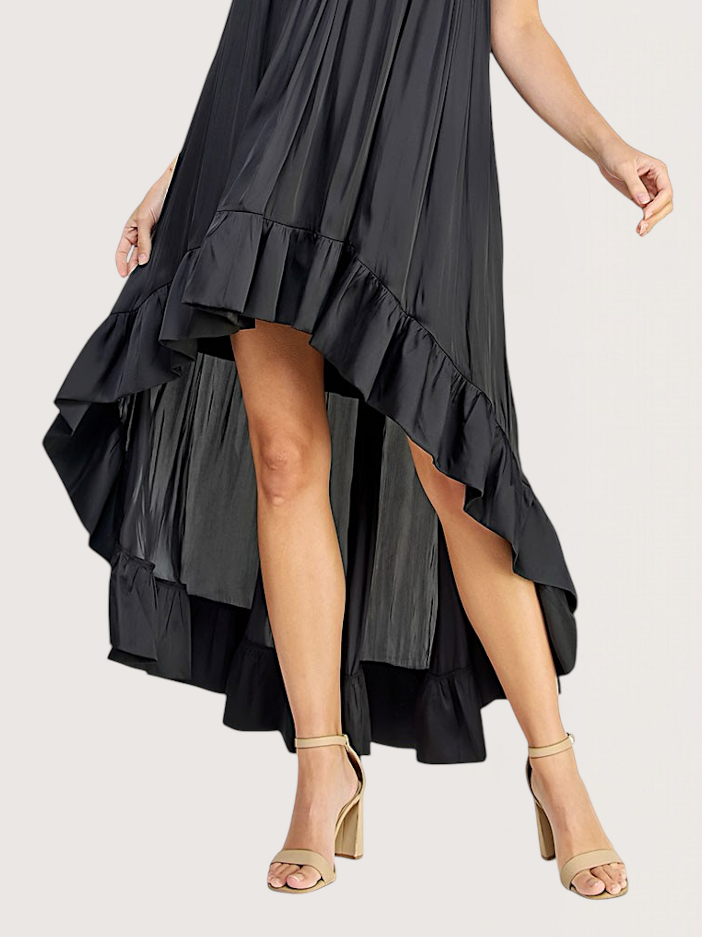Ruffle Trim High Low Dress