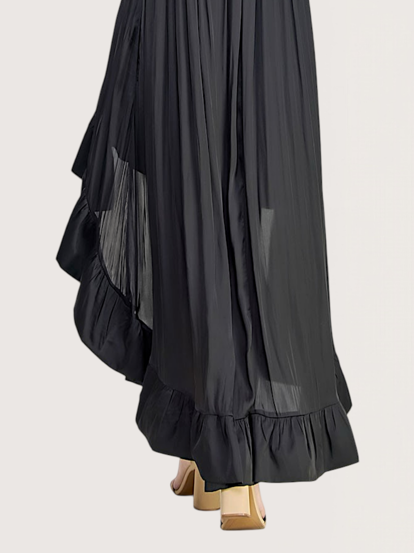 Ruffle Trim High Low Dress