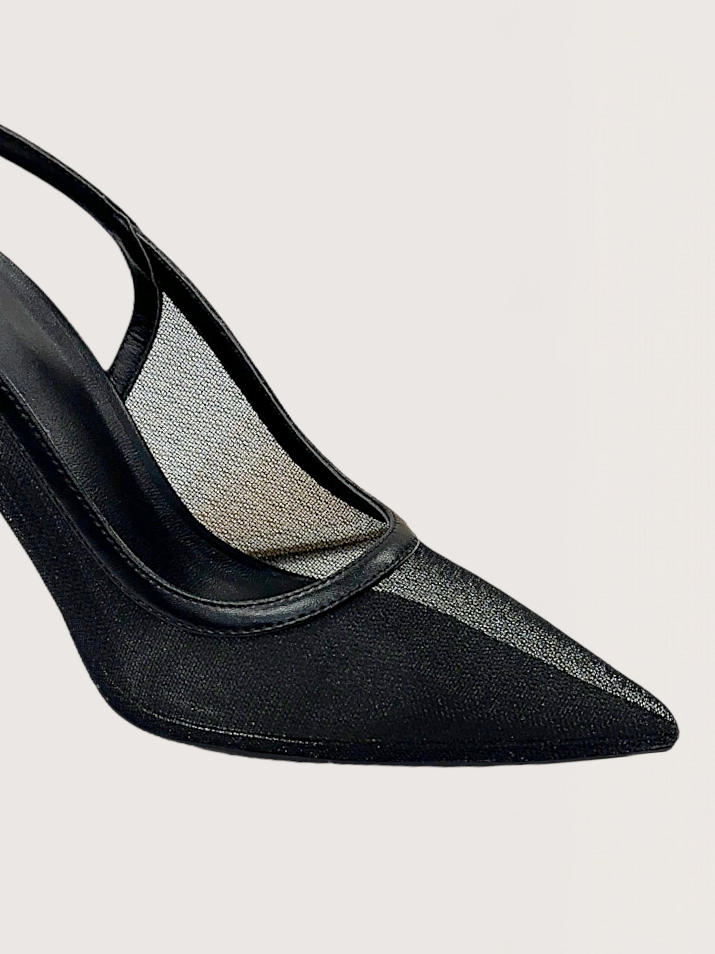 Pointed Toe Mesh Heel
