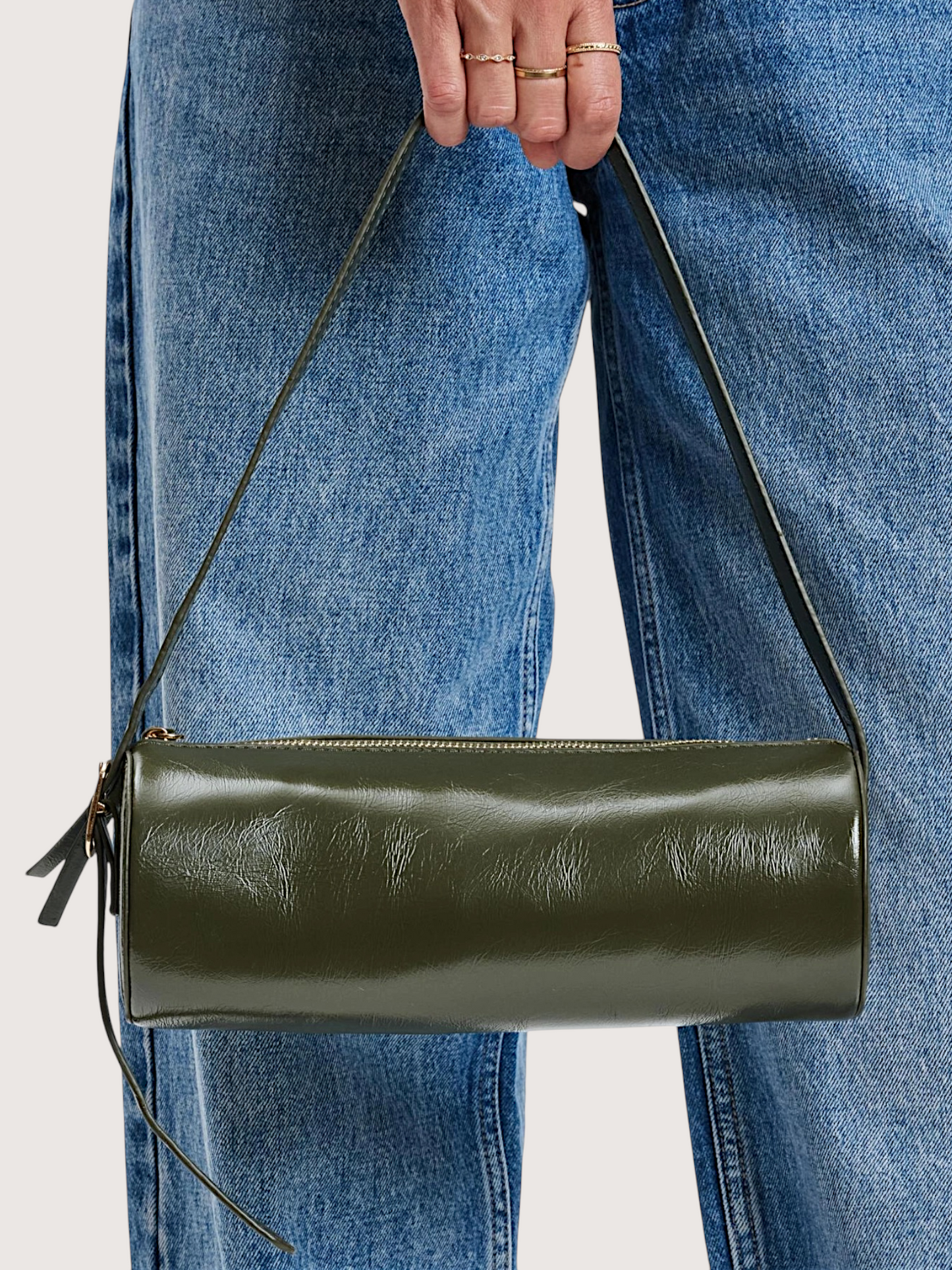 Mila Circular OTS Bag | Olive