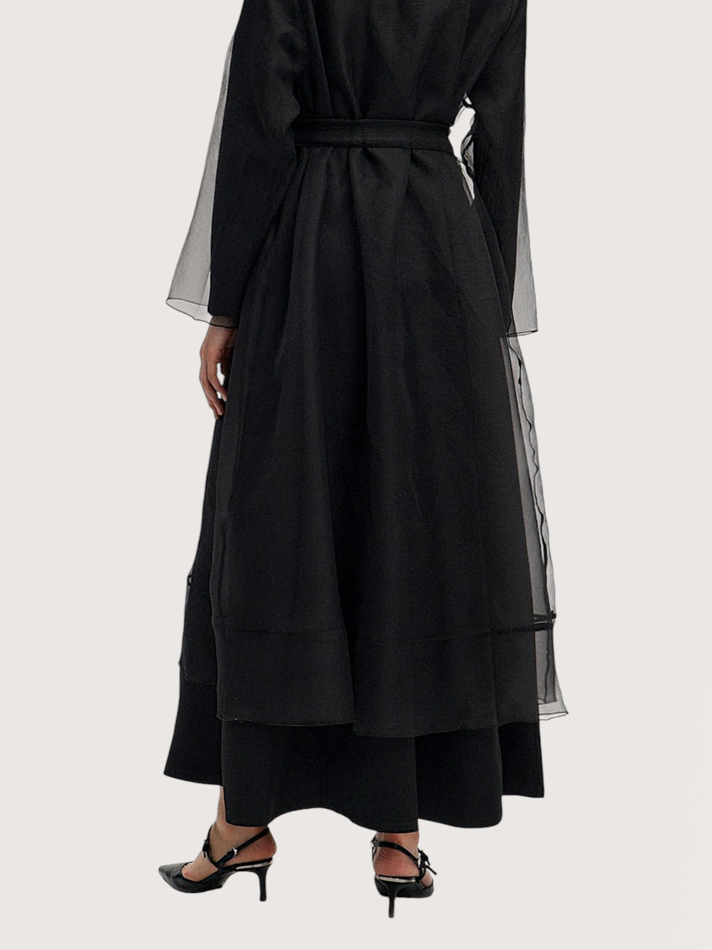 Belted Organza Overlay