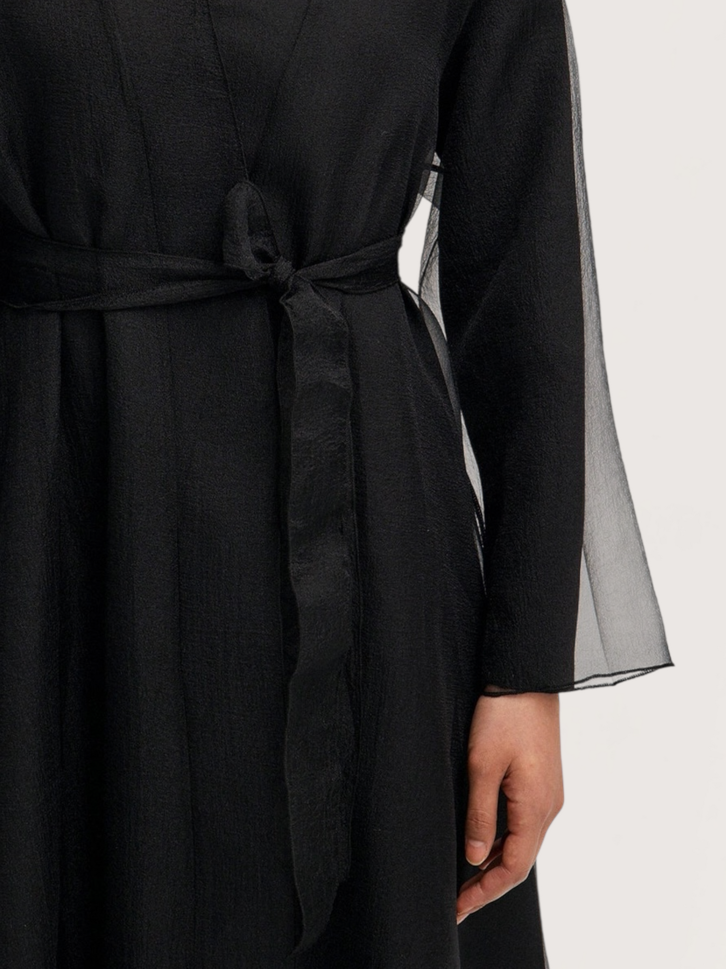 Belted Organza Overlay