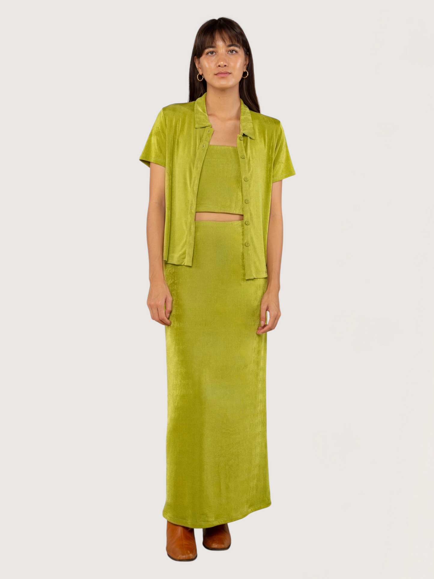 Teagan Maxi Skirt | Lime