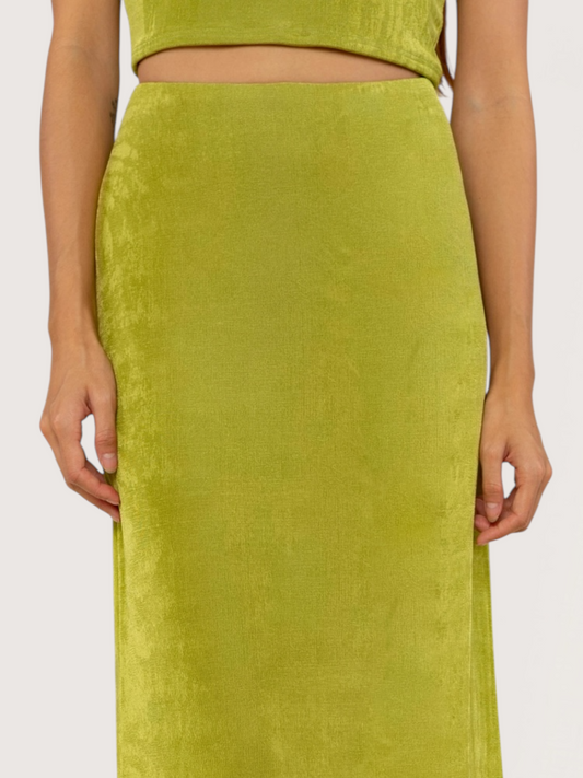 Teagan Maxi Skirt | Lime