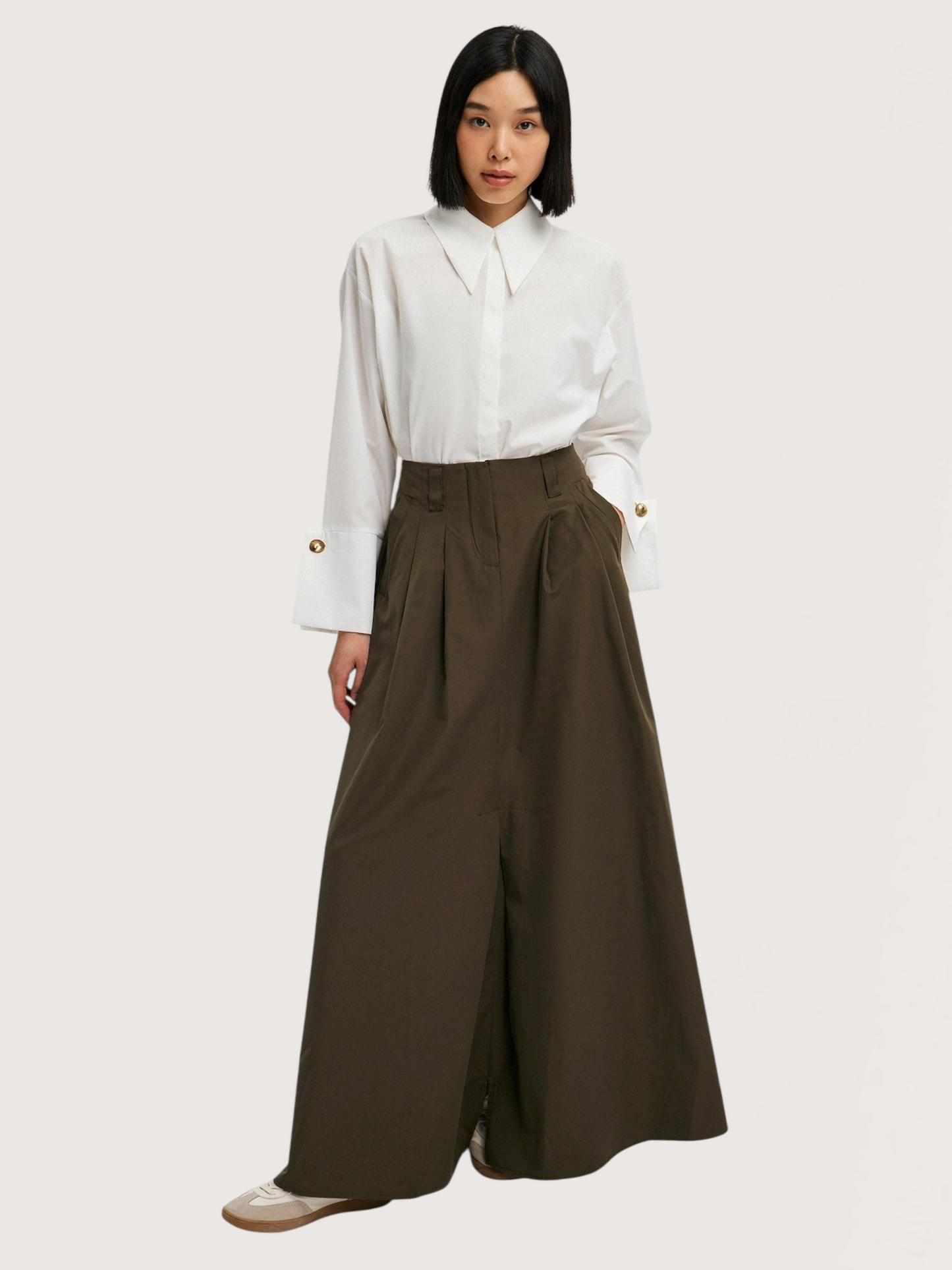 Wide Flare Maxi Skirt