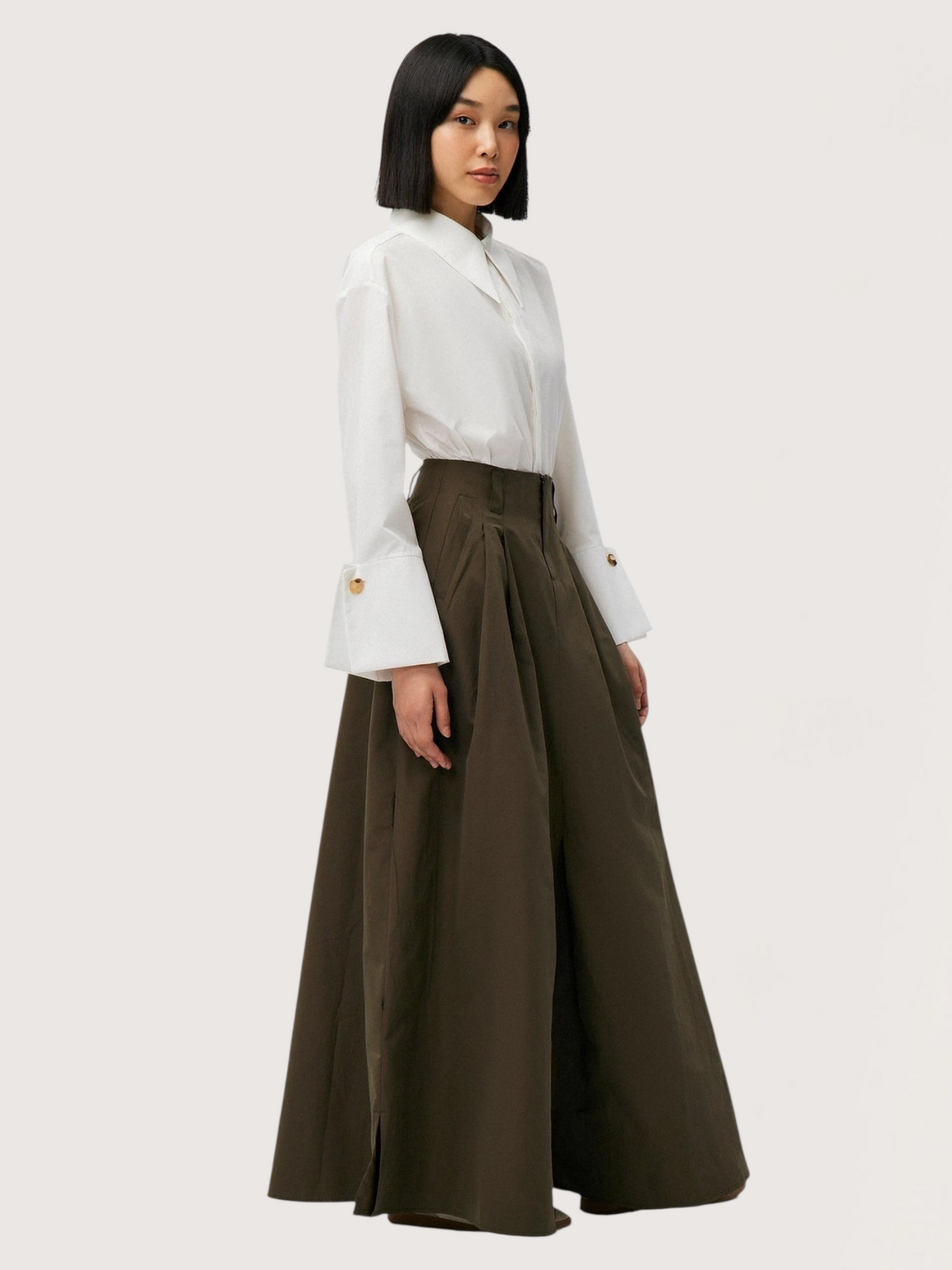 Wide Flare Maxi Skirt