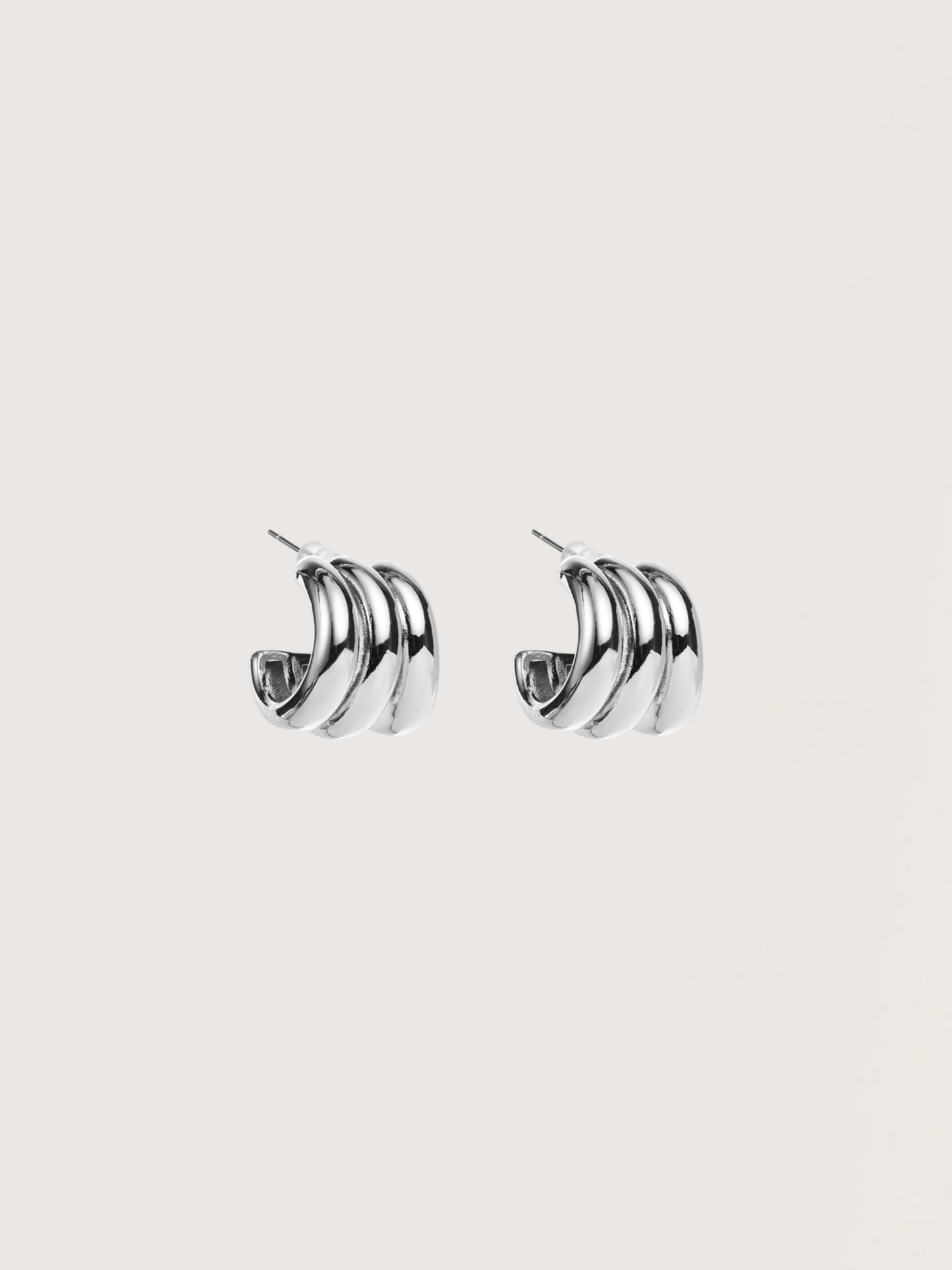 Chunky Ridge Hoop | Silver