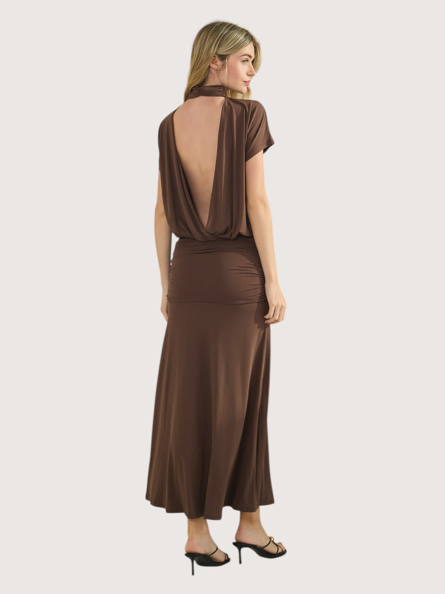 Draped Back Jersey Maxi
