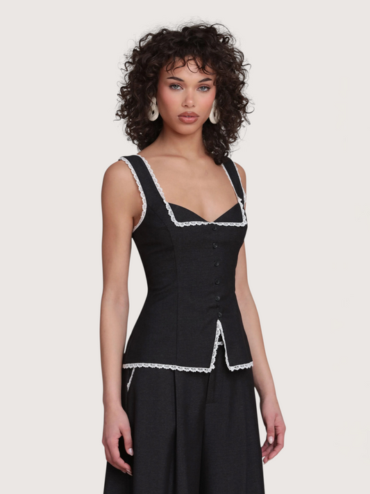 Avec Lace Trim Top